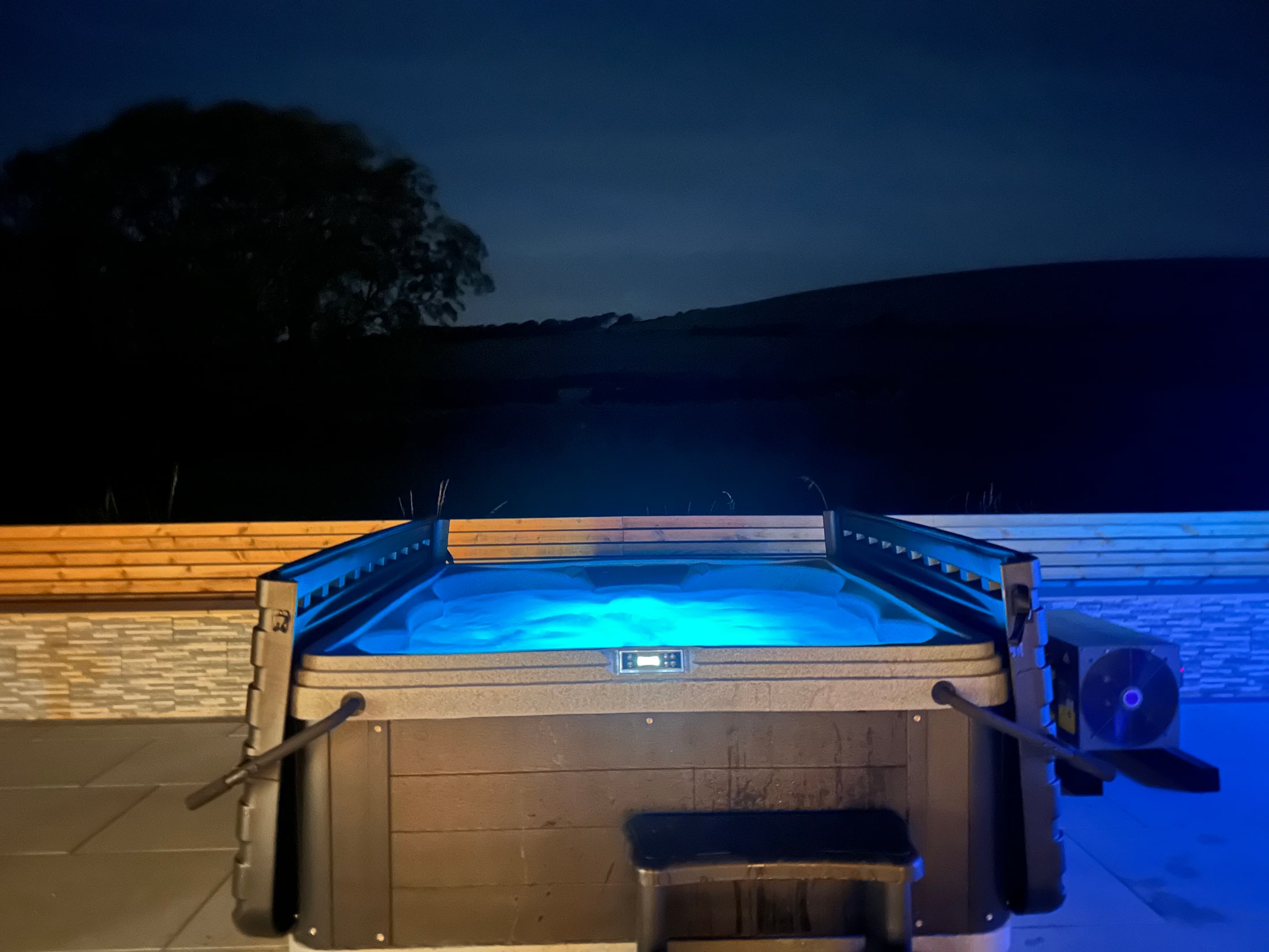 Hot tub at night