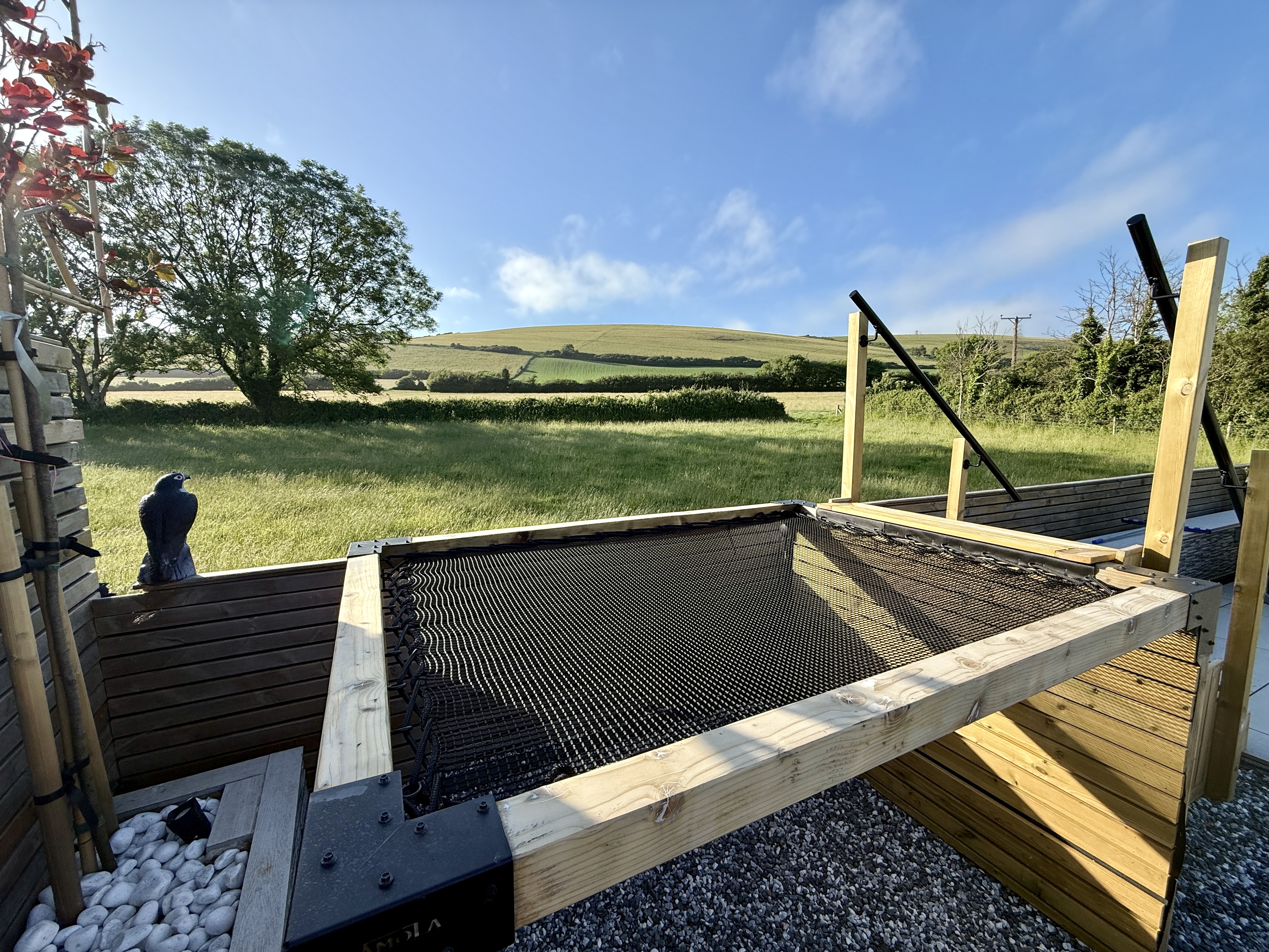 Loft net overlooking the countryside