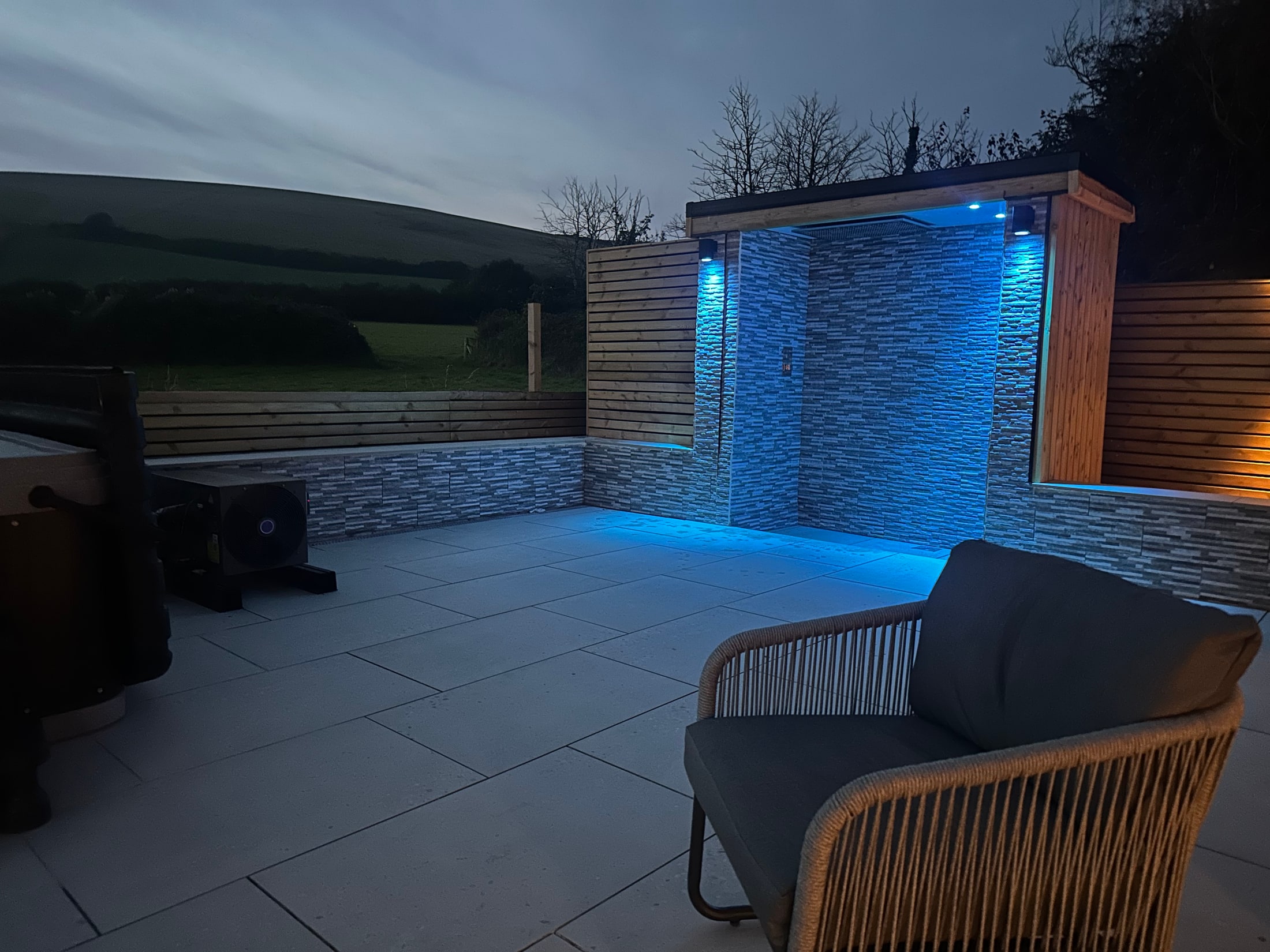 Outdoor heated shower